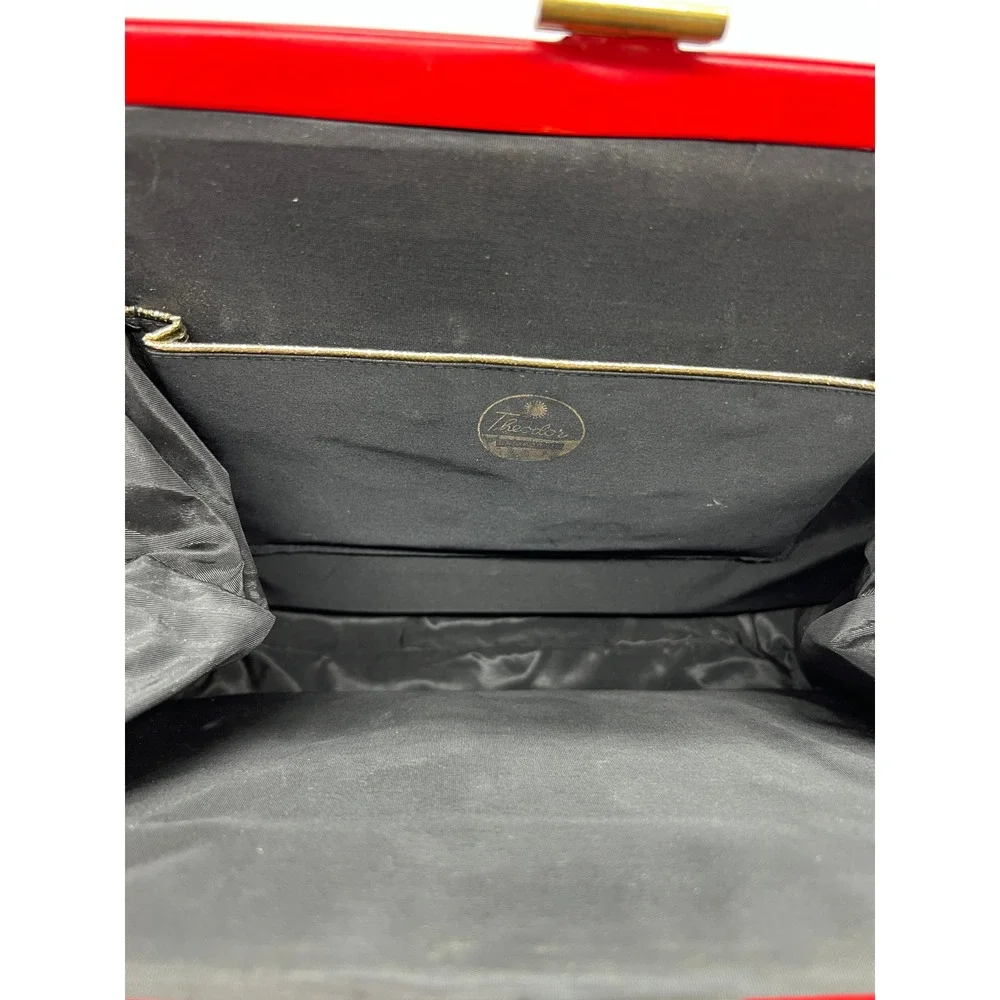 Theodor California‎ Vintage Handbag Red Mod Retro Rockabilly Faux Leather Medium